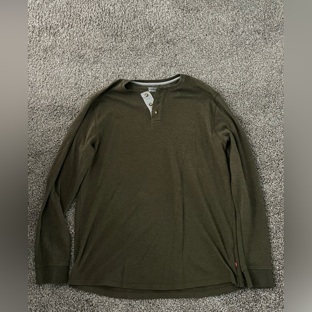 Levi’s Olive Green Long Sleeve Henley Shirt